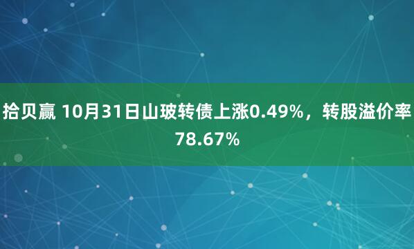 拾贝赢 10月31日山玻转债上涨0.49%，转股溢价率78.67%